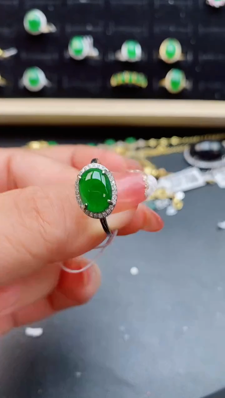 【闪购商品】翡翠戒指银S925镶嵌05805