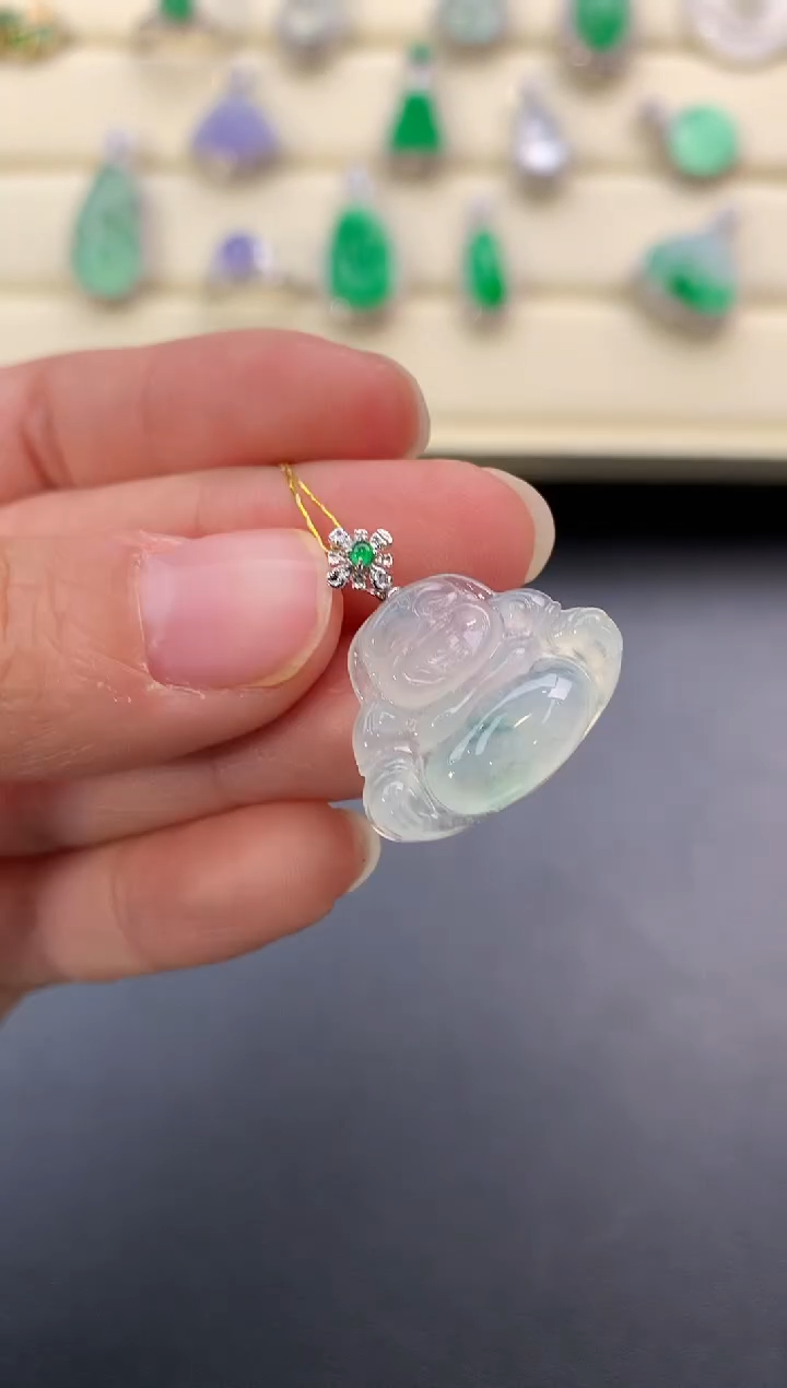 【闪购商品】翡翠颈饰18K金镶嵌D561