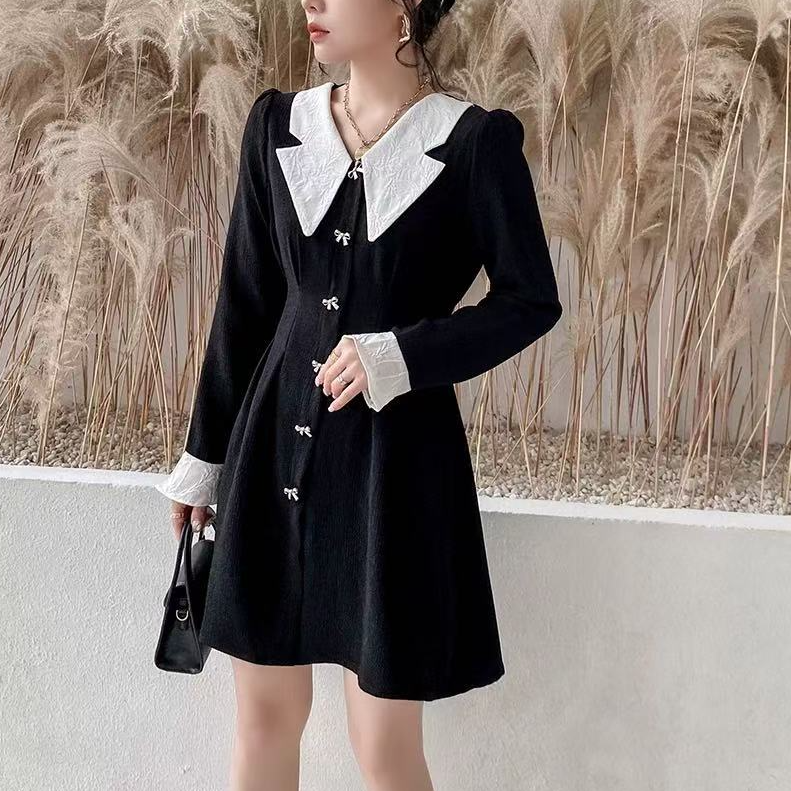 【小依专享】L325613A时尚优雅气质显瘦甜美连衣裙-5613