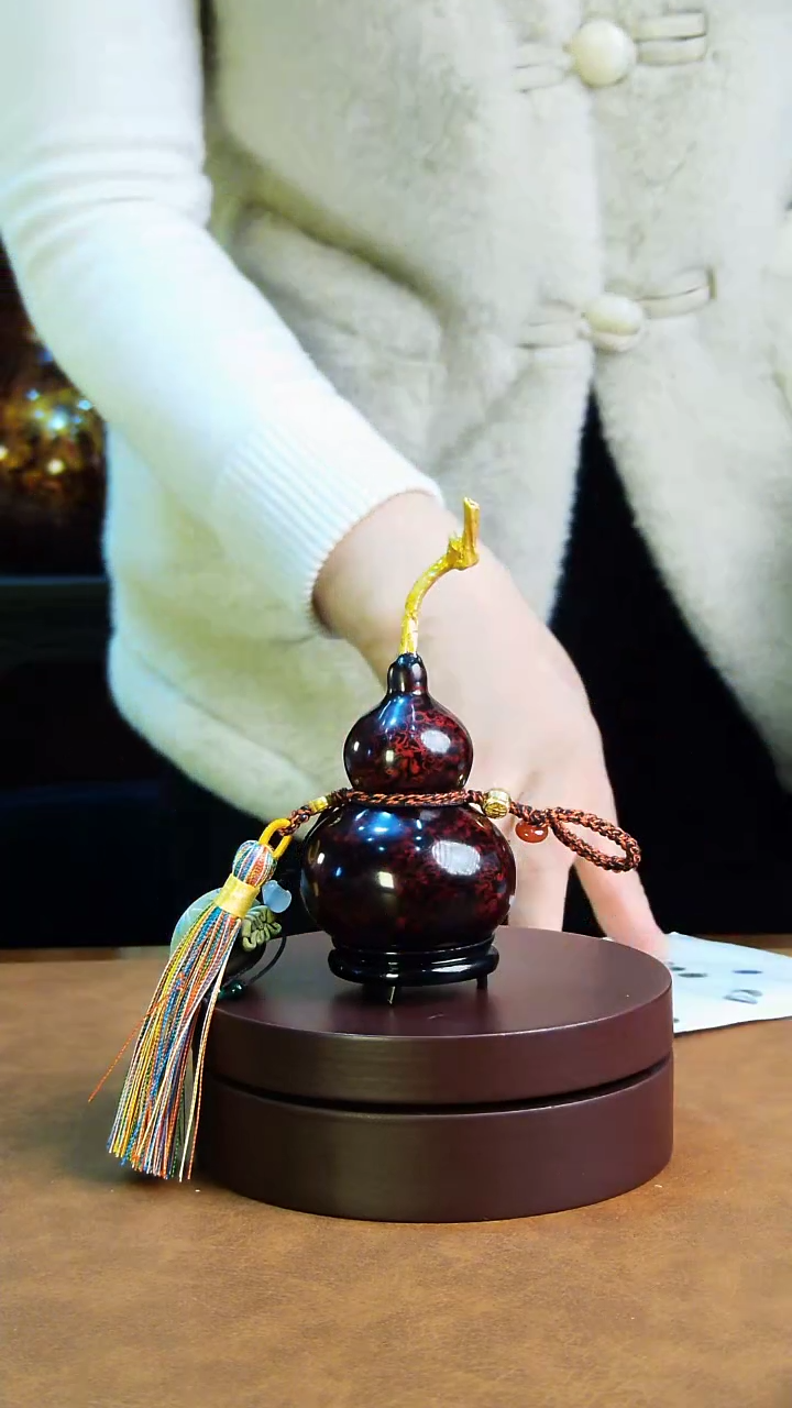【闪购商品】300直播一物一图大漆酒葫芦送底座送挂绳
