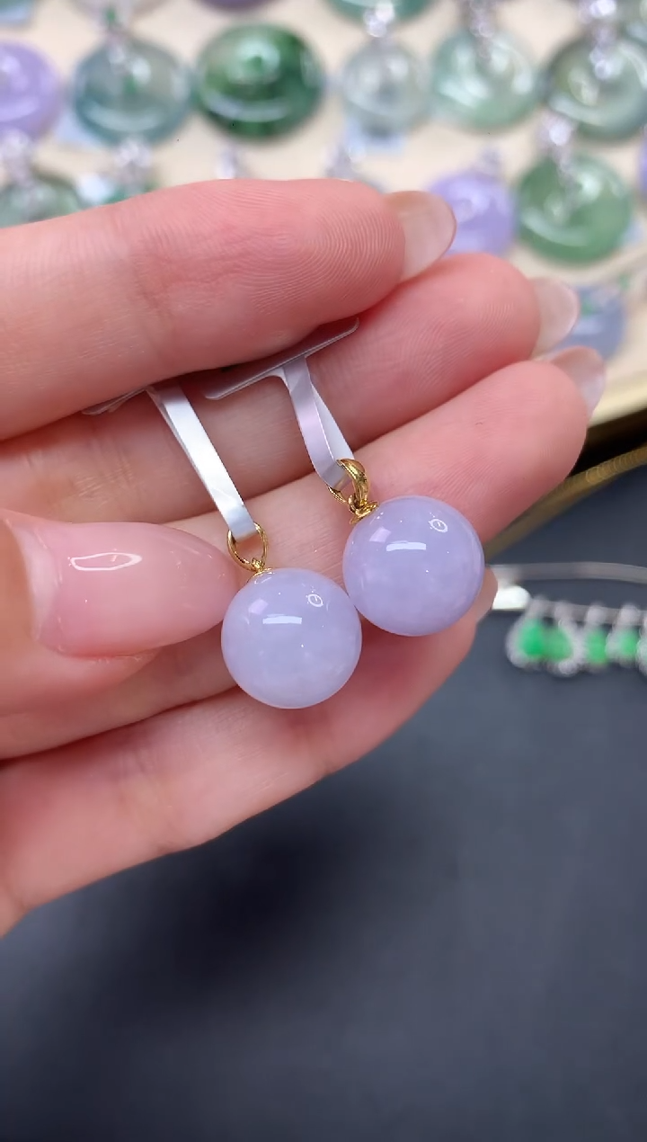 翡翠18K金镶嵌吊坠(不含链)W282|多样性发货一件|680