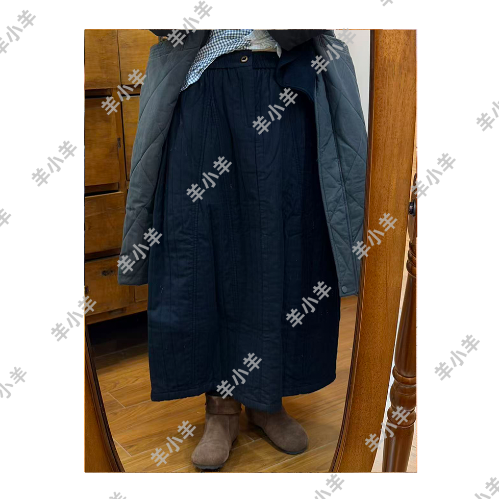 【羊小羊】332  秋冬女生夹棉花苞半身裙日系时尚加厚宽松简约半裙