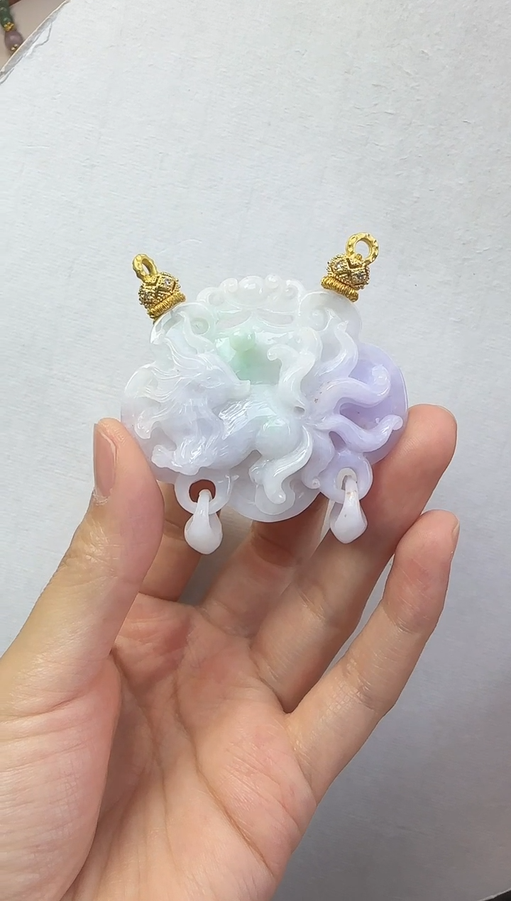 翡翠未镶嵌颈饰国风原创