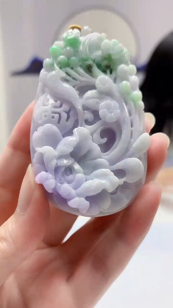 【闪购商品】定制翡翠未镶嵌4852zm-毛货挂件花牌58