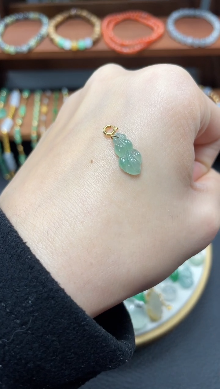 【闪购商品】翡翠吊坠(不含链)18K金镶嵌一个   JK359