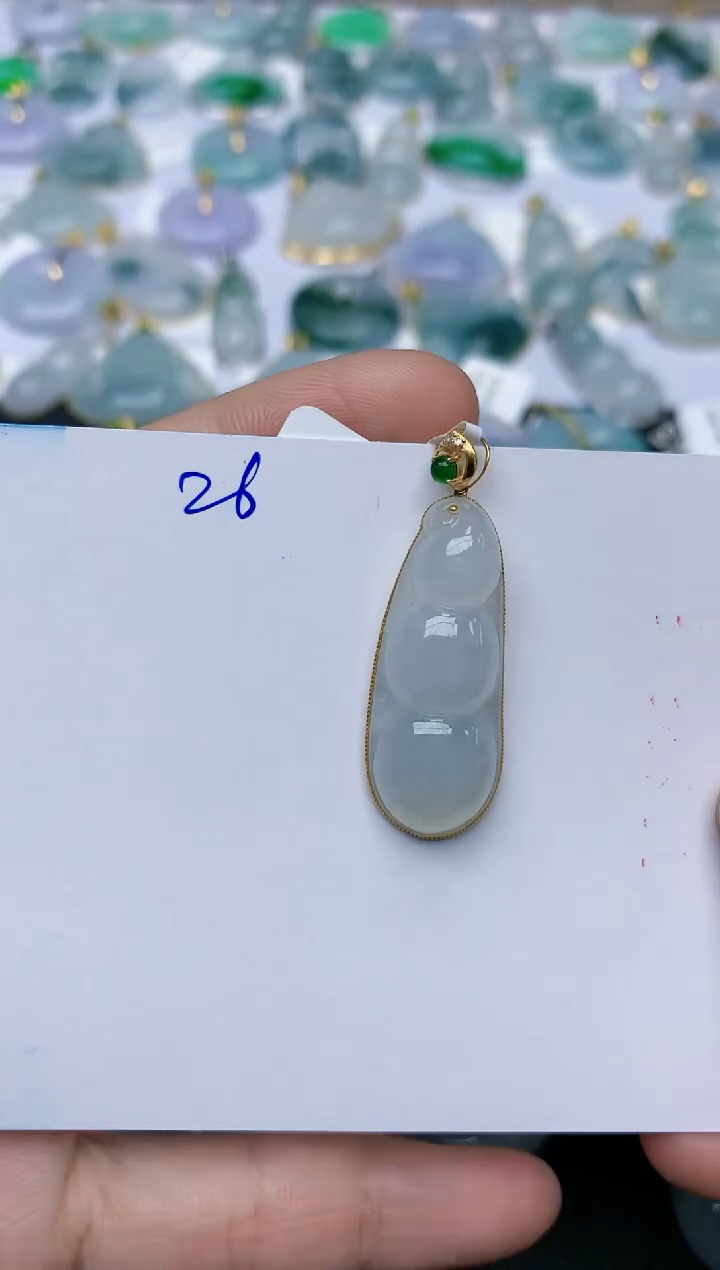 【闪购商品】翡翠颈饰18K金镶嵌天然翡翠A货    26