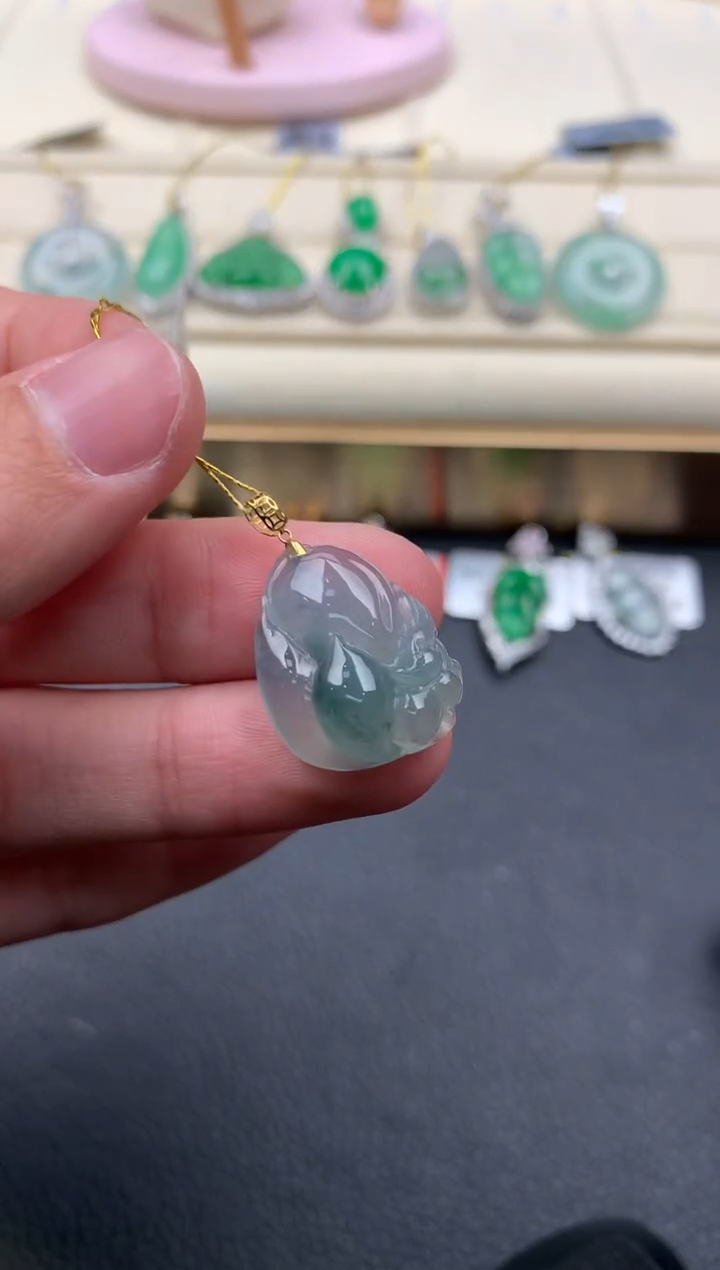 【闪购商品】翡翠颈饰18K金镶嵌A682....