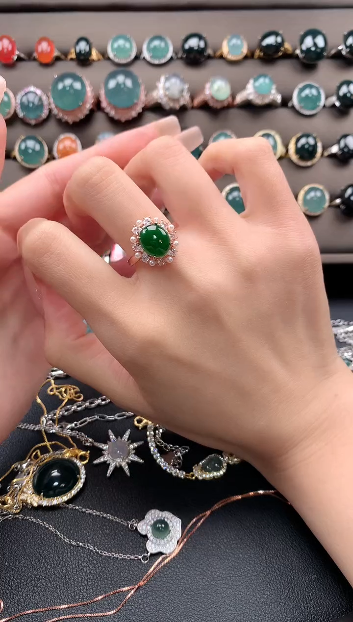 【闪购商品】翡翠戒指银S925镶嵌3213312