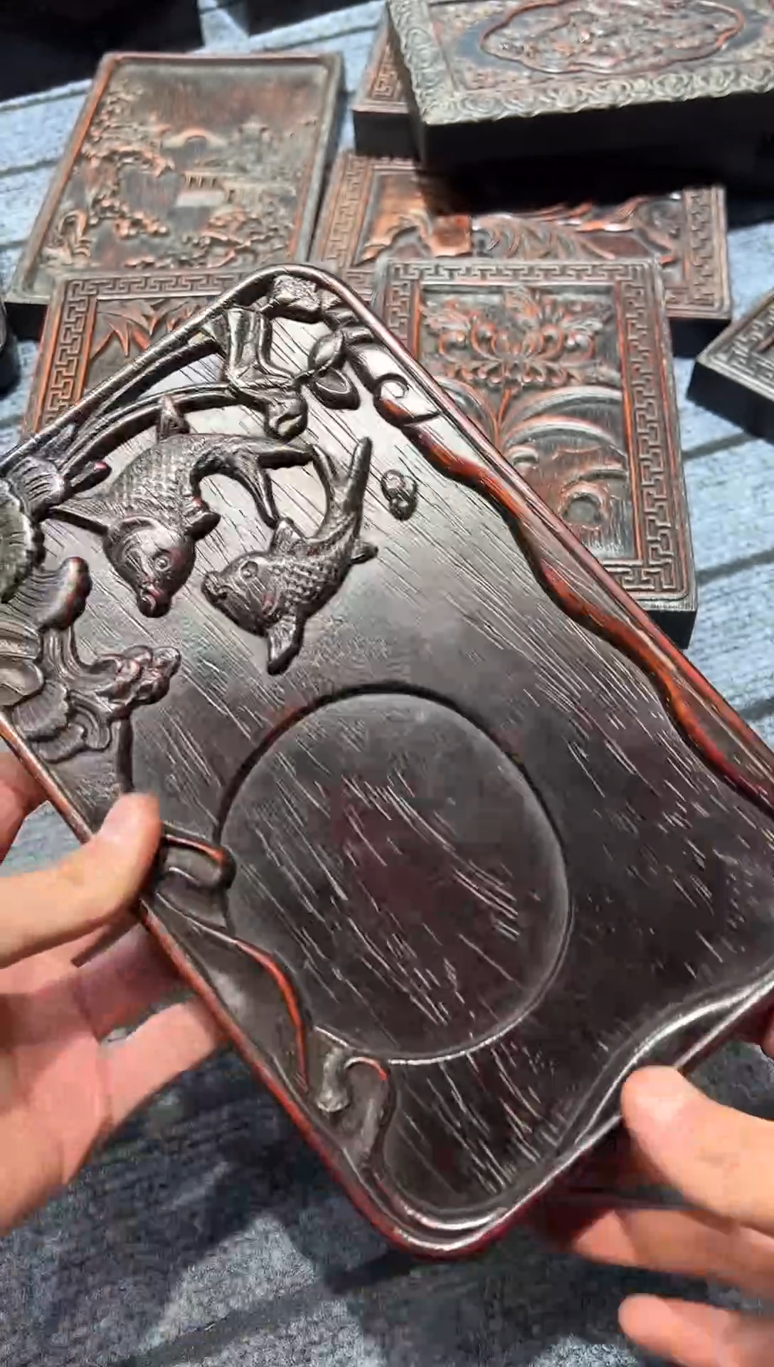 木紫檀雕刻一物一拍