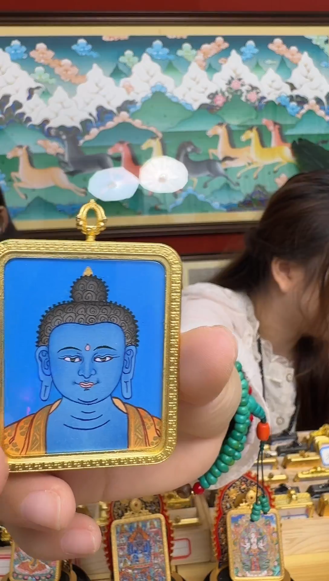 吊坠药老师-热贡纯手绘