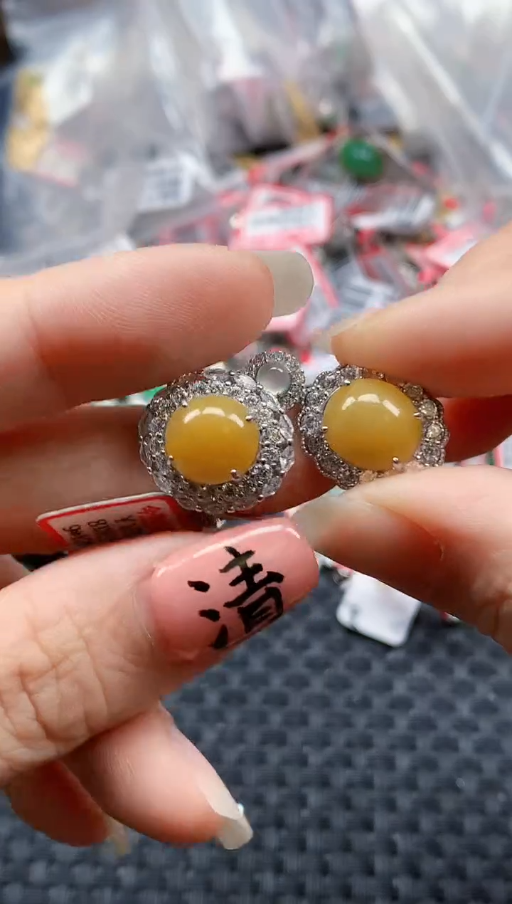 银S925镶嵌戒指翡翠天然A货缅甸翡翠