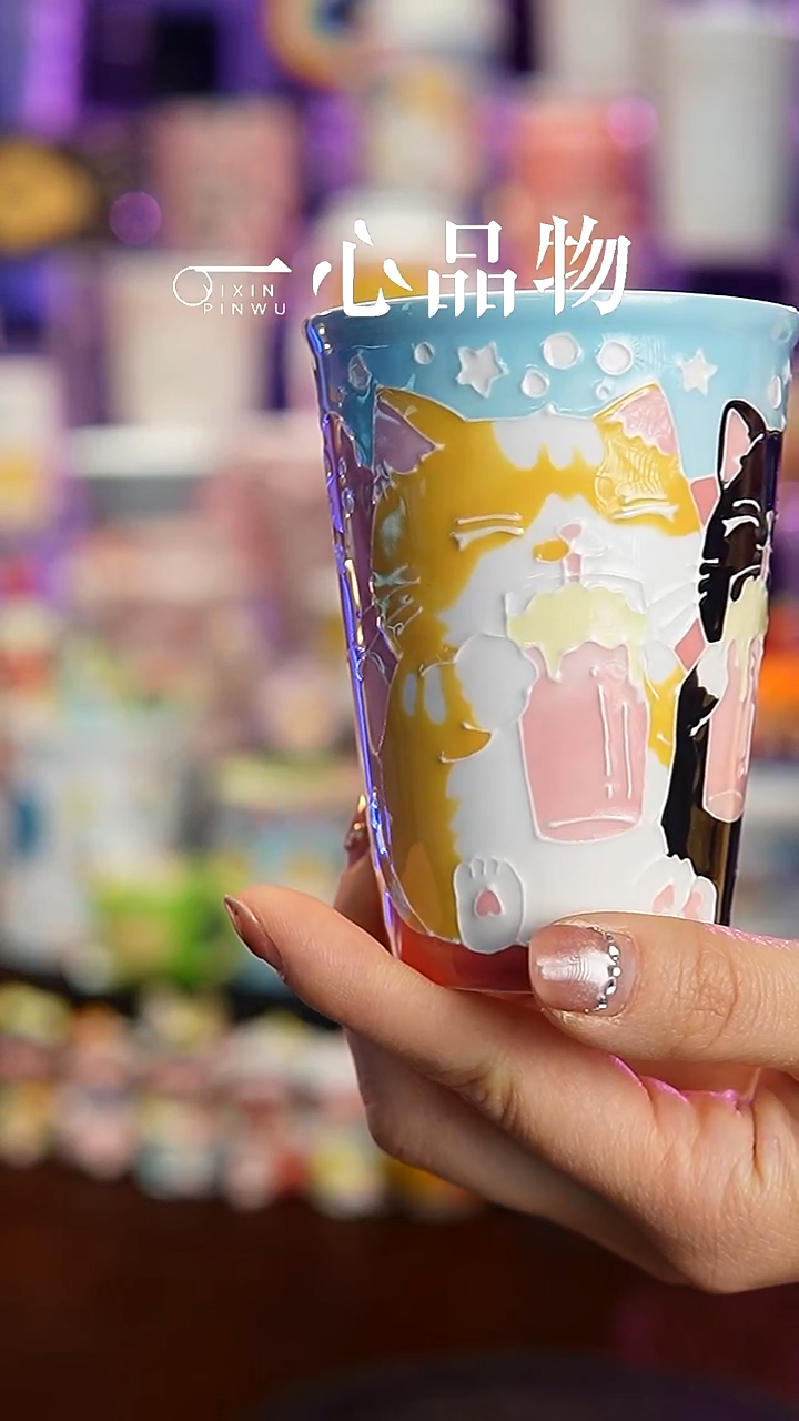 杯子瓷102-9景德镇手工手绘杯子摆件