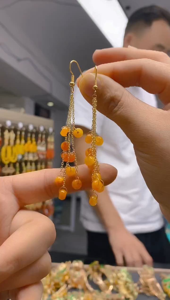 【闪购商品】翡翠耳饰合金0523翡翠耳钩