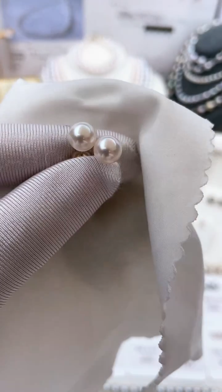 【闪购商品】海水珍珠耳饰18K金镶嵌特选福利6-7mm不退不换