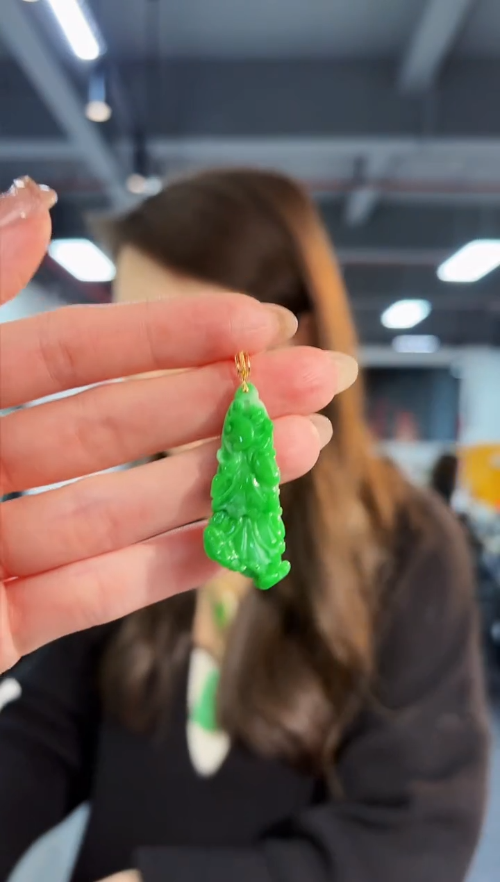 【闪购商品】翡翠颈饰18K金镶嵌缅料A货/支持复检/一件