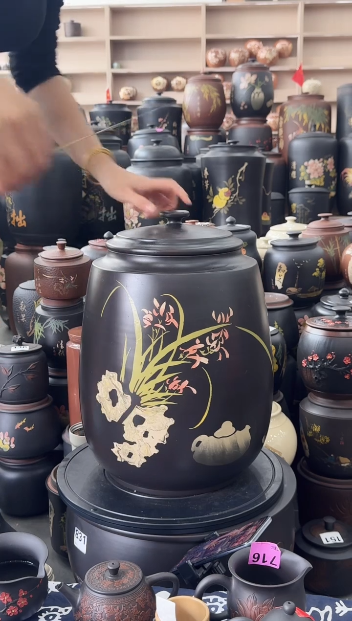 罐瑕疵茶缸高47cm彩填   445