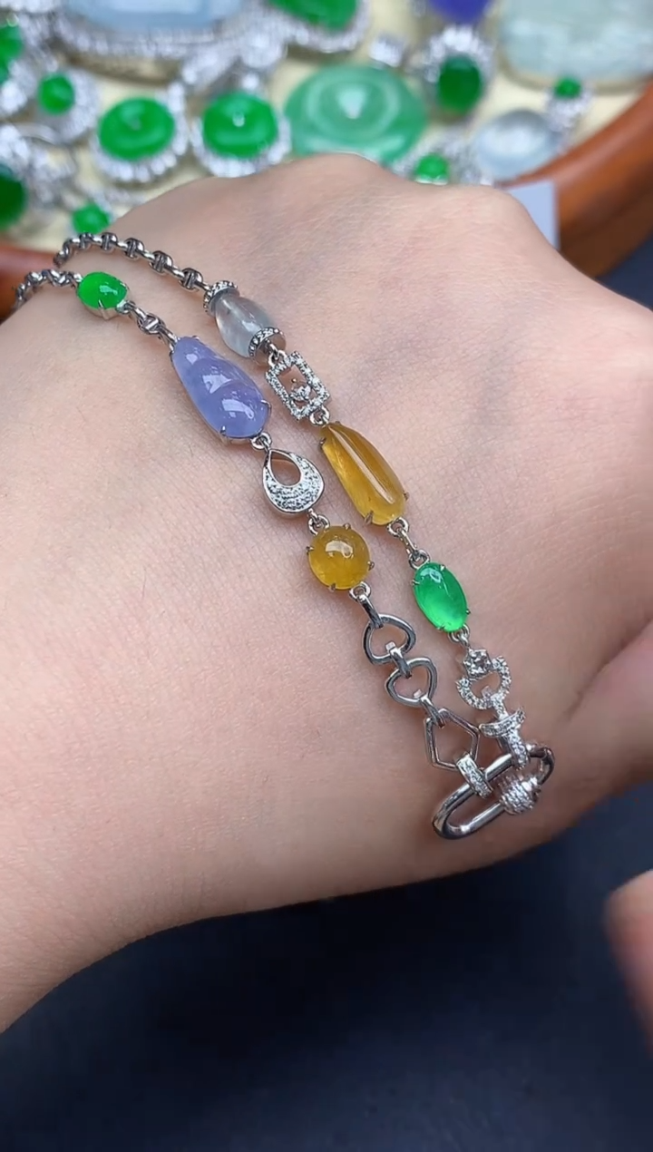 颈饰18K金镶嵌翡翠602-中国好珍宝