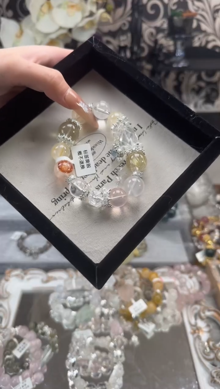 【闪购商品】烟晶手链银S925镶嵌天然水晶 多样性发货