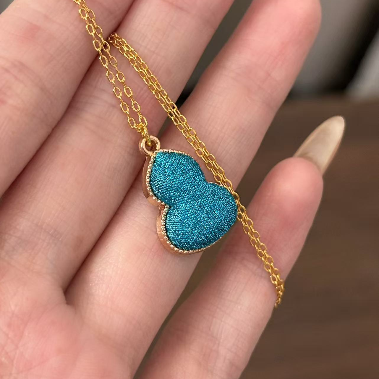 合金项链 葫芦捻金缂丝项链