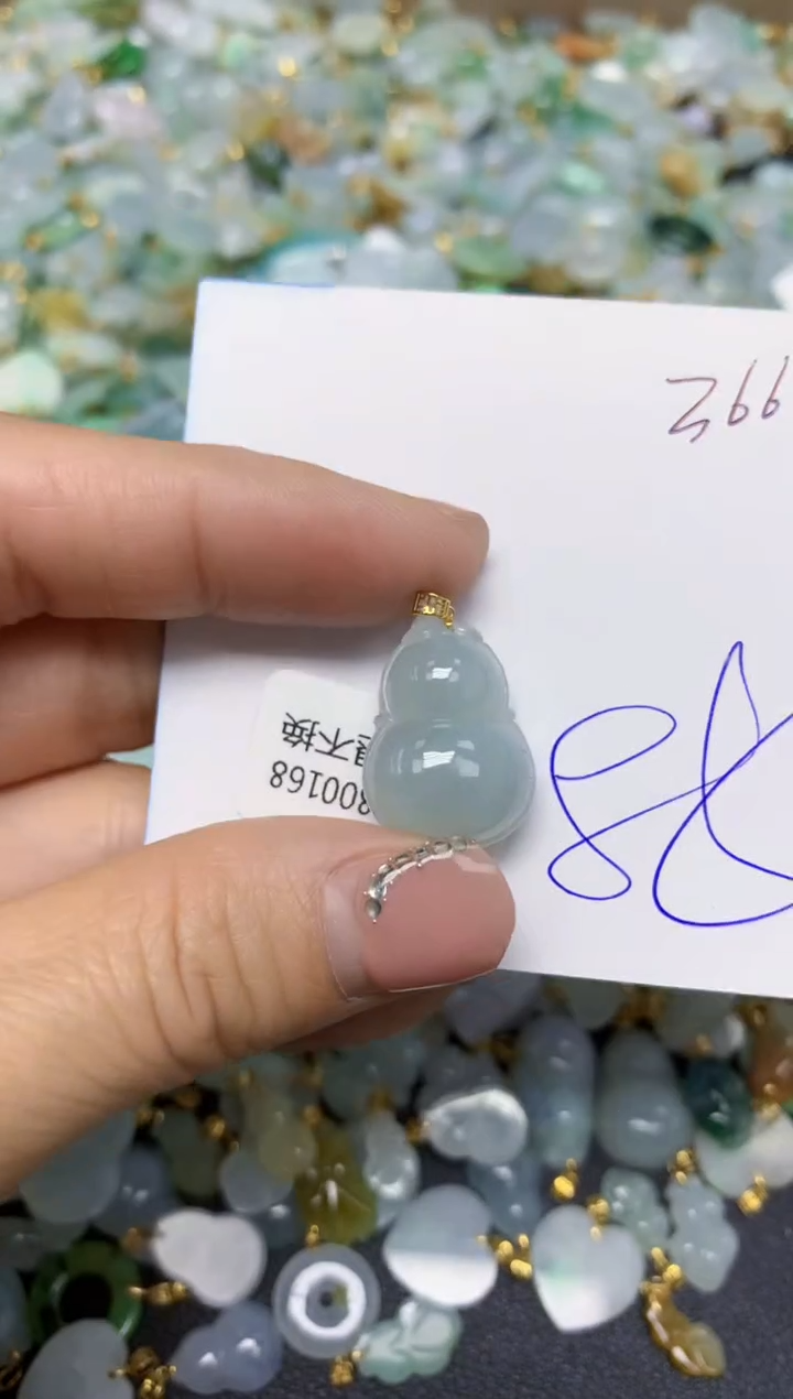 【闪购商品】翡翠挂件18K金镶嵌 天然翡翠A货