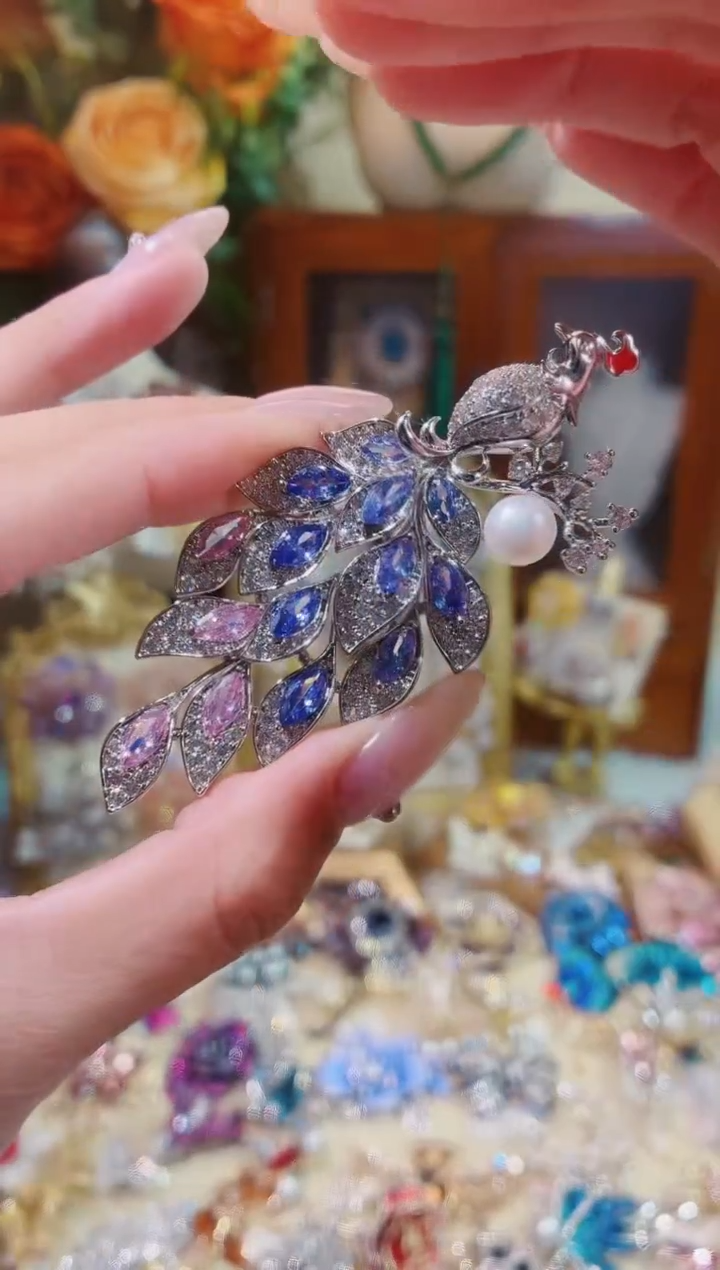 合成立方氧化锆铜合金紫色孔雀