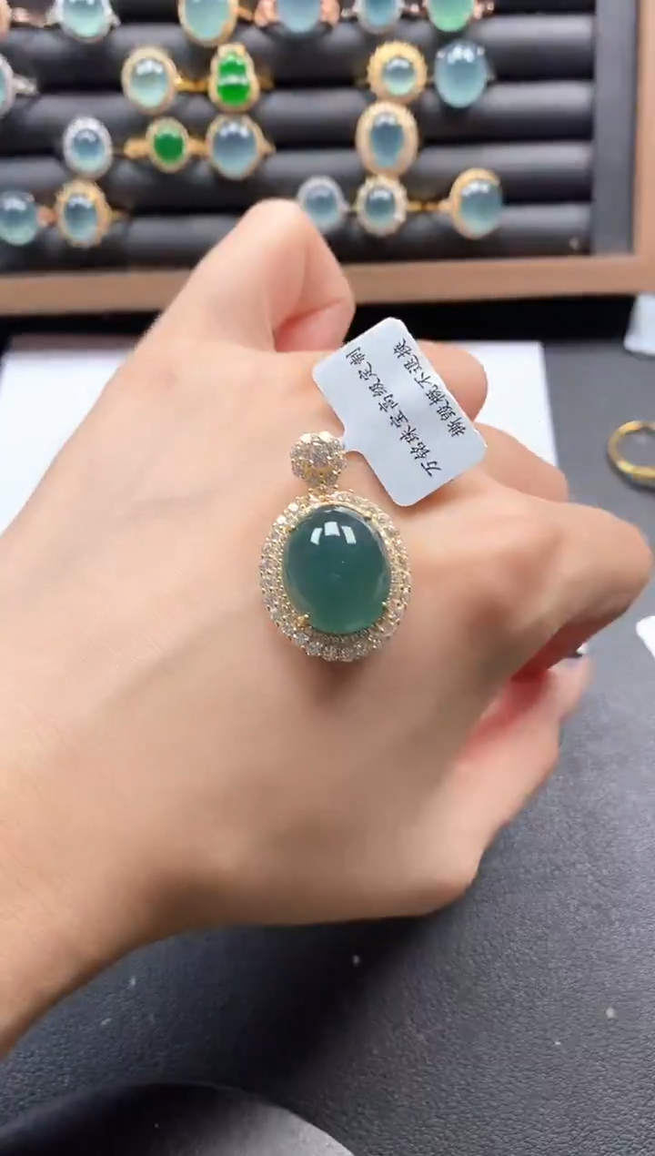 银S925镶嵌戒指翡翠5111