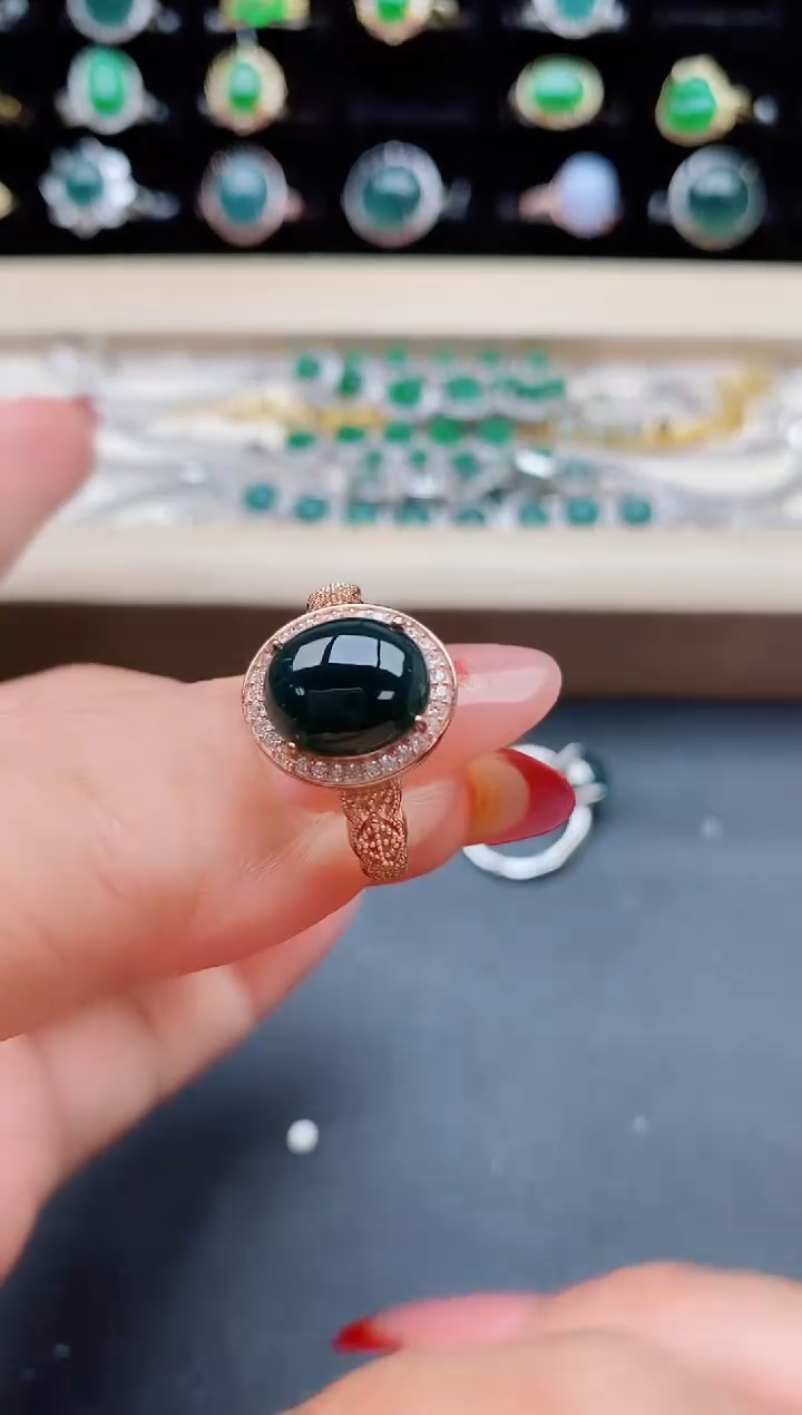 【闪购商品】翡翠戒指银S925镶嵌50805508