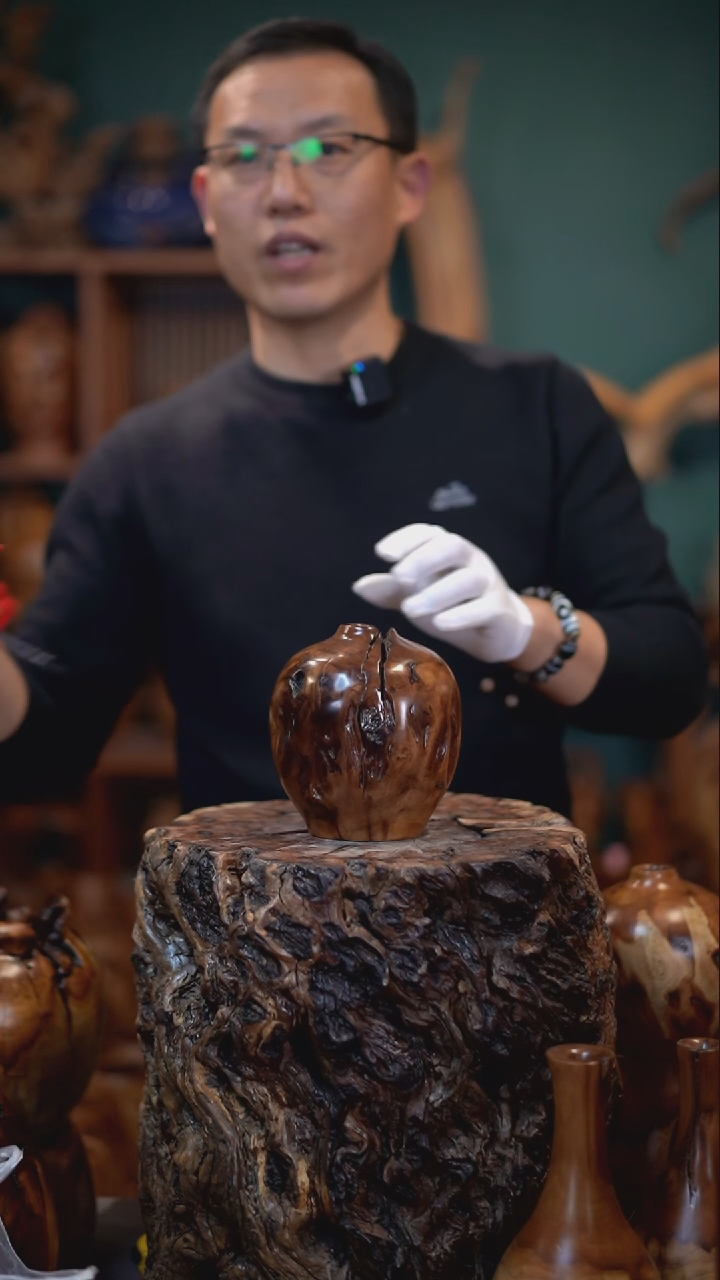 【闪购商品】枣木雷击枣木石榴瓶