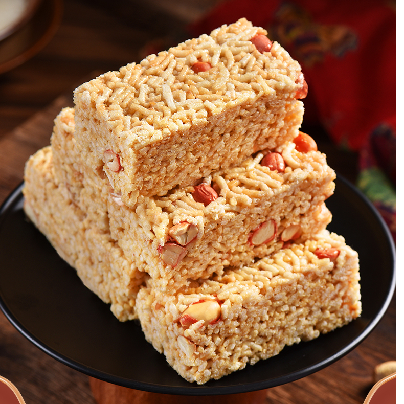 手工米花酥传统糕点老味道花生锅巴休闲零食茶点