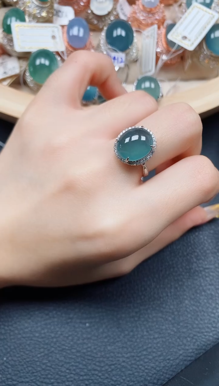 【闪购商品】翡翠戒指银S925镶嵌翡翠