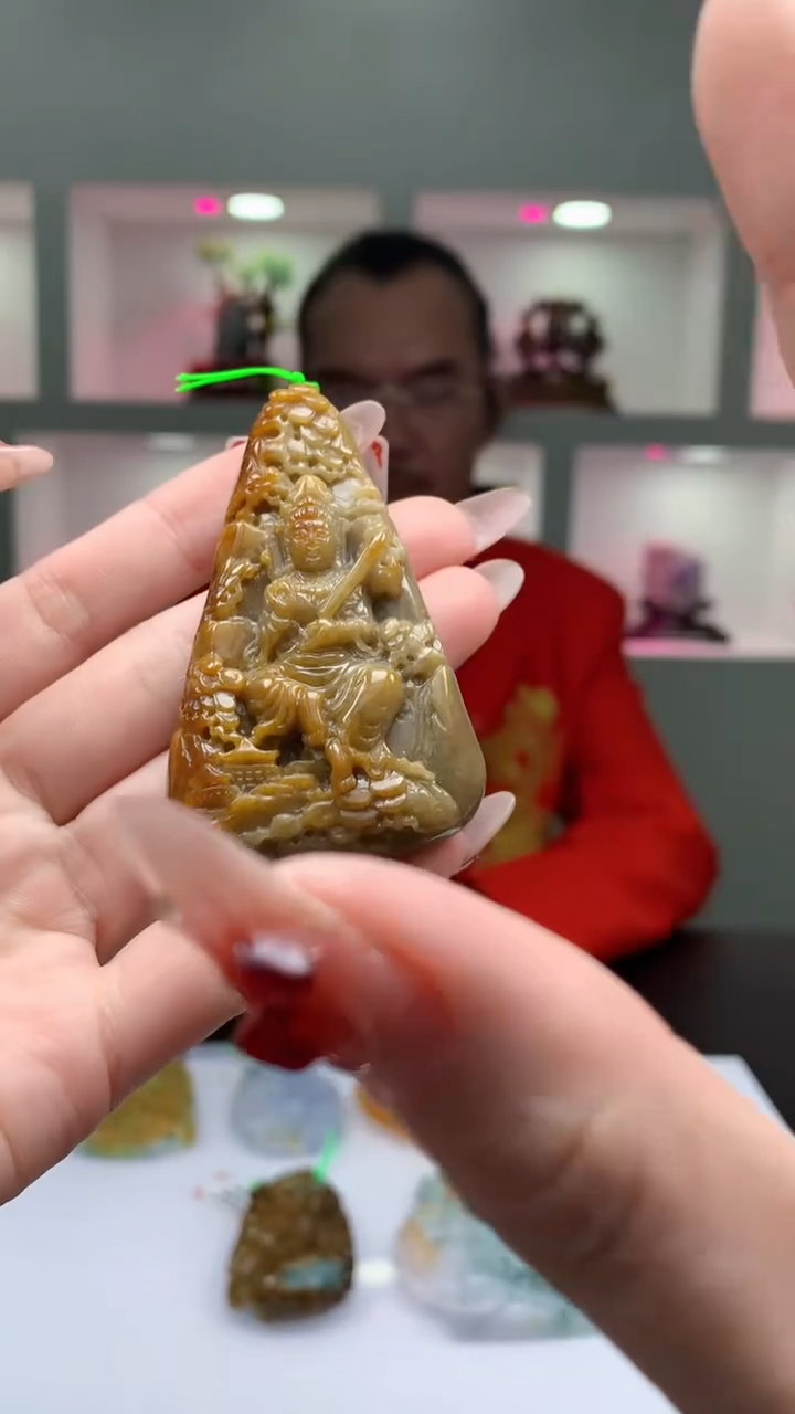 【闪购商品】定制翡翠未镶嵌1052ry-毛货挂件赠珠链31