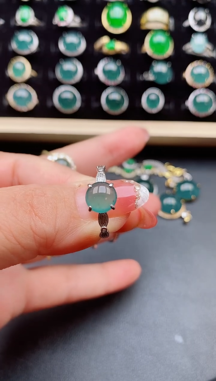 【闪购商品】翡翠戒指银S925镶嵌12121
