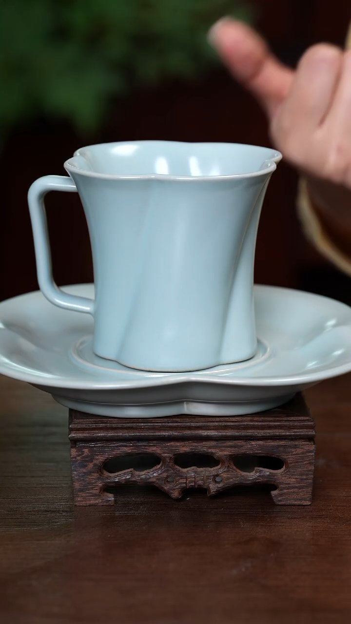 【闪购商品】L·宝丰宋官窑原产地仿古釉汝瓷咖啡杯