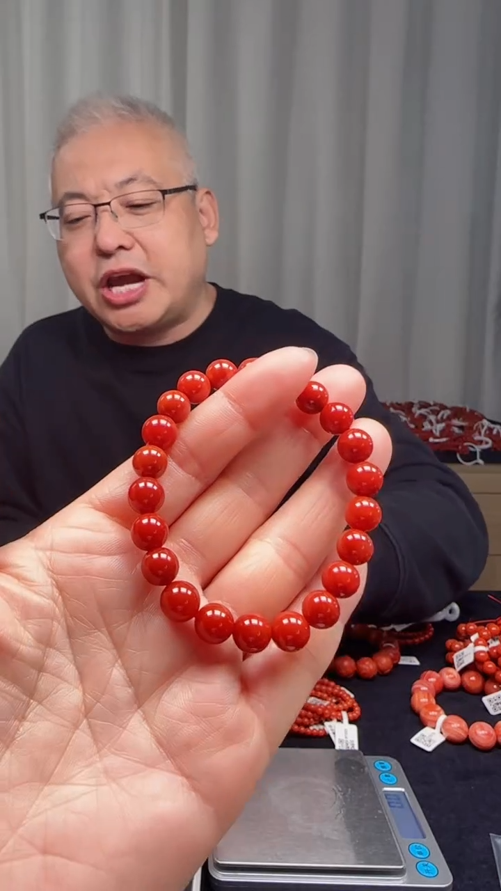 未镶嵌多样性发一件南红玛瑙【高货】锦红9mm保山圆珠单圈 