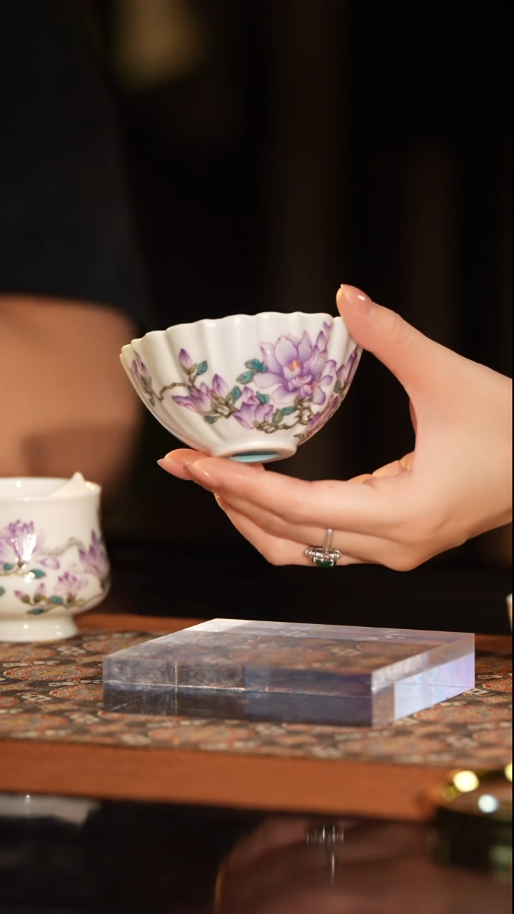 YZT溢珍堂玉兰花瓣杯