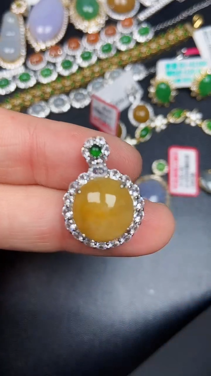 银S925镶嵌戒指翡翠3730