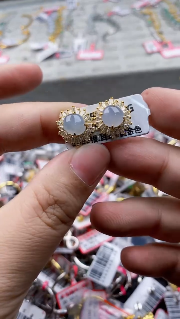 翡翠银S925镶嵌戒指9999---5