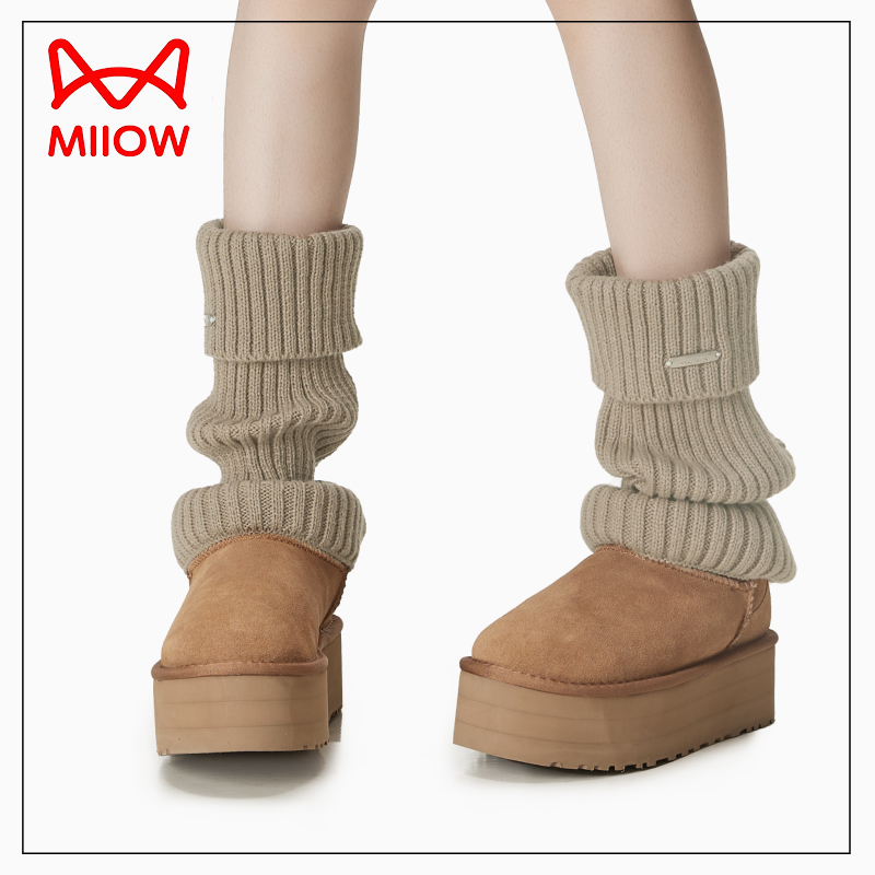 猫人袜套秋冬季配雪地靴加厚堆堆袜女款爆款2025新款y2k针织腿套