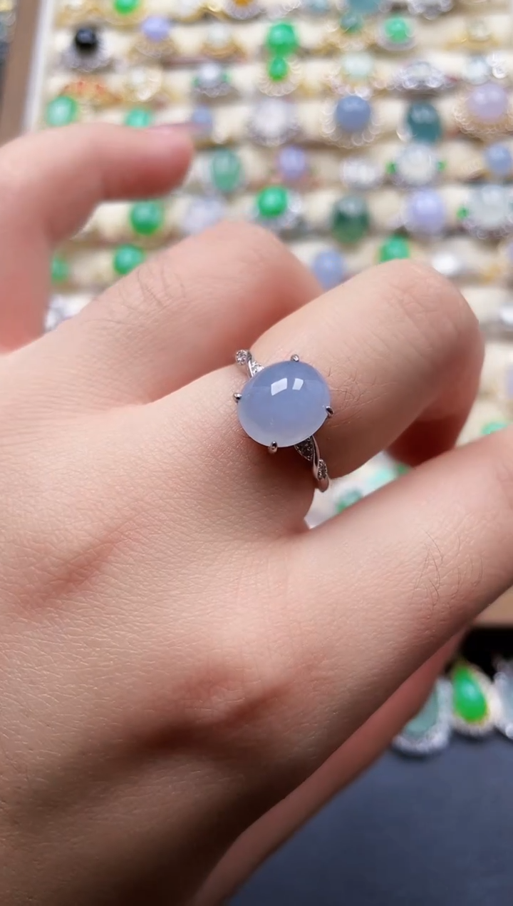 银S925镶嵌戒指翡翠226