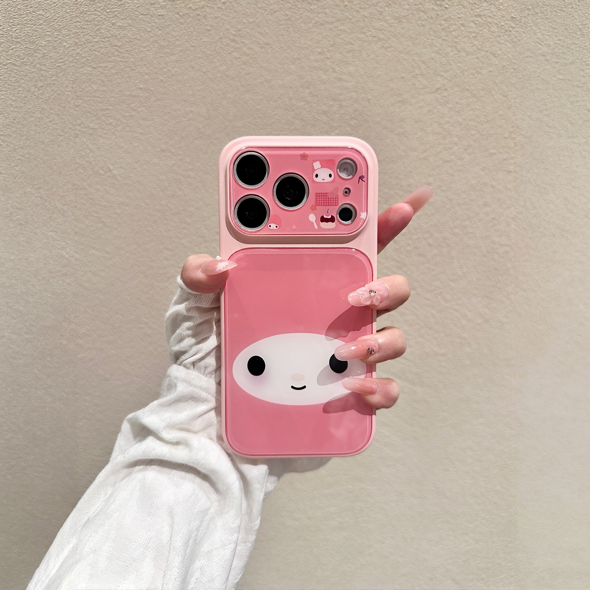 日韩少女粉大脸美乐蒂适用iPhone17Promax手机壳16大视窗15防摔14
