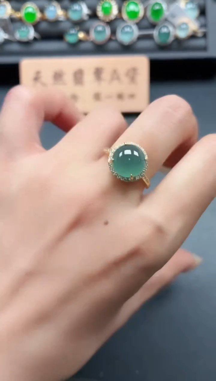 银S925镶嵌戒指翡翠111