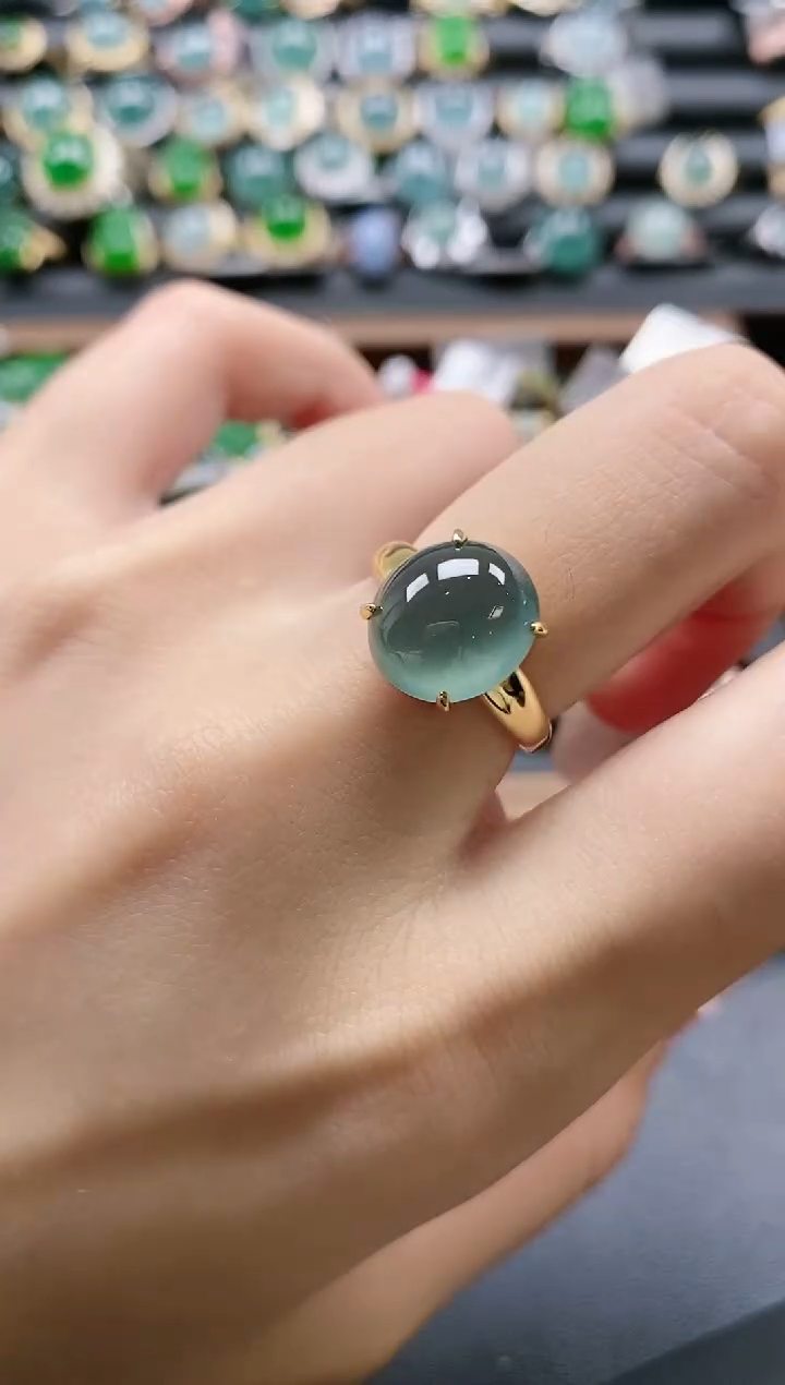 【闪购商品】翡翠戒指银S925镶嵌51511