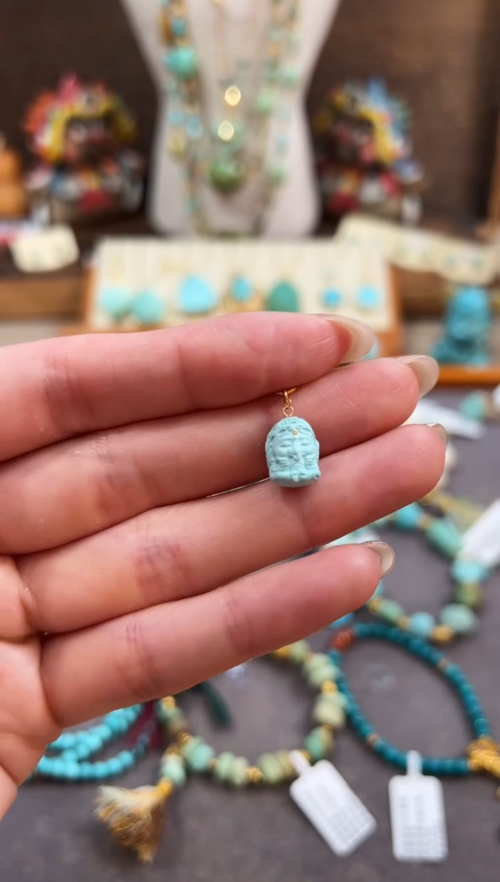 18K金镶嵌绿松石提溜绿松石提溜