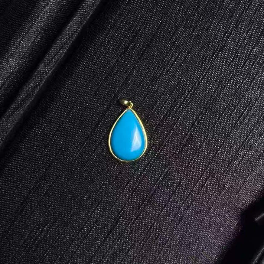 【大胖小胖甄选】天然美松18K金水滴吊坠