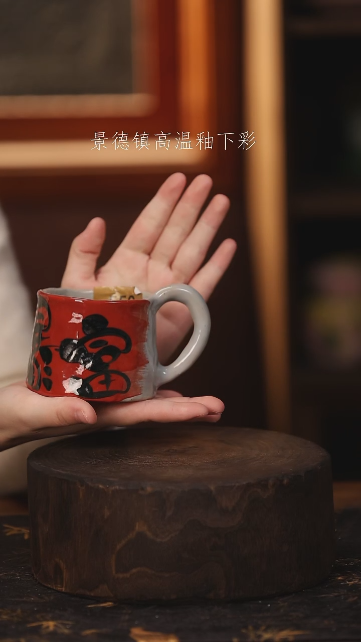 陶瓷景德镇高温釉下手绘陶瓷@L550@