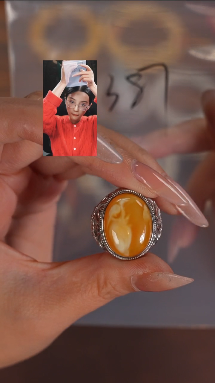 未镶嵌蜜蜡戒指橙*！若雨臣品质回血