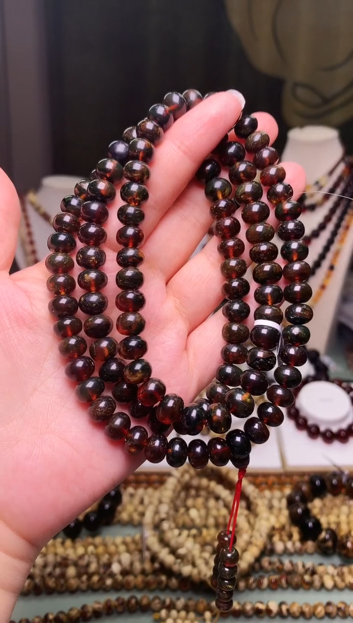 【闪购商品】琥珀手链未镶嵌抚顺琥珀车厘子血珀9+108