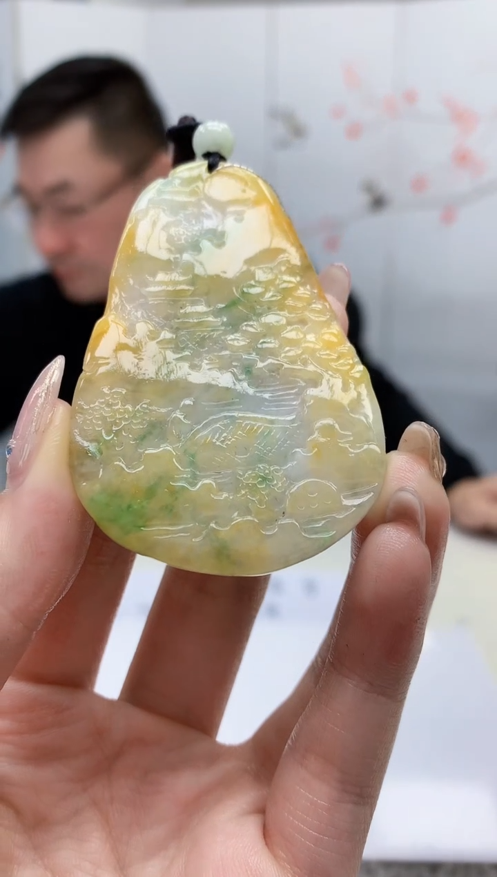 【闪购商品】定制翡翠未镶嵌5152jw-毛货挂件71