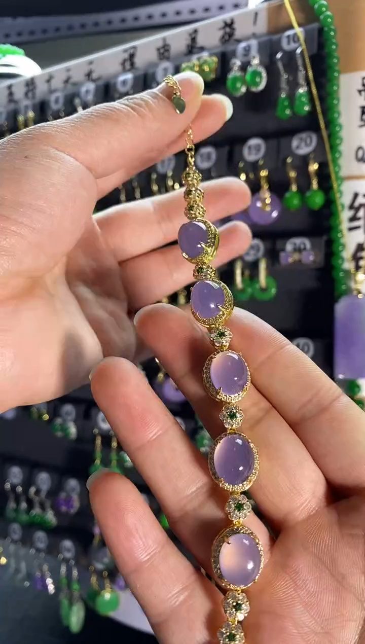 【闪购商品】翡翠耳饰银S925镶嵌看手串