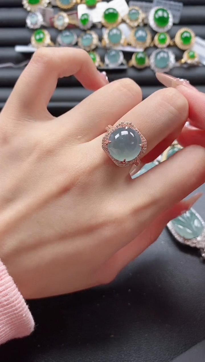 【闪购商品】翡翠戒指银S925镶嵌511541